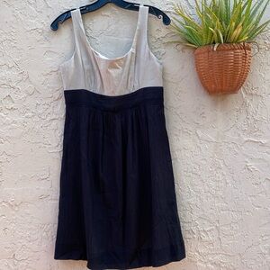 Tahari Gorgeous Color Block Beige & Black Dress